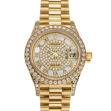 ロレックス デイトジャスト 69158 ホワイトシェル/ダイヤモンド レディース 時計 【中古】【wristwatch】