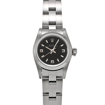 ロレックス オイスターパーペチュアル 67180 ブラック レディース 時計 【中古】【wristwatch】