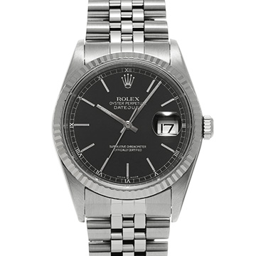 ロレックス デイトジャスト 16234 ブラック メンズ 時計 【中古】【wristwatch】