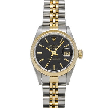 ロレックス デイトジャスト 69173 ブラック レディース 時計 【中古】【wristwatch】