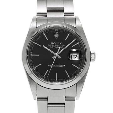 ロレックス デイトジャスト 16200 ブラック メンズ 時計 【中古】【wristwatch】