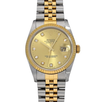 ロレックス デイトジャスト 16233G シャンパン/ダイヤモンド メンズ 時計 【中古】【wristwatch】