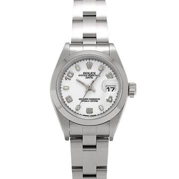 ロレックス オイスターパーペチュアル デイト 79160 ホワイト レディース 時計 【中古】【wristwatch】