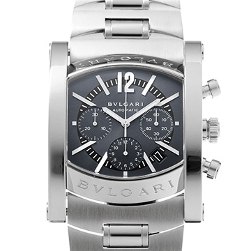 ブルガリ アショーマ クロノグラフ AA48SCH ブラック メンズ 時計 【中古】【wristwatch】