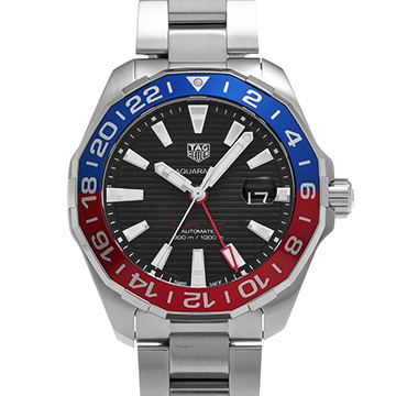 タグ ホイヤー アクアレーサー キャリバー7 GMT WAY201F.BA0927 ブラック メンズ 時計 【中古】【wristwatch】