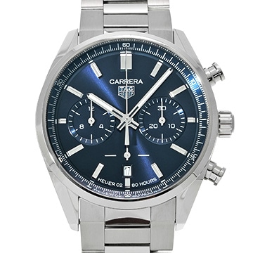 タグ ホイヤー カレラ キャリバーホイヤー02 クロノグラフ CBN2011.BA0642 ブルー メンズ 時計 【中古】【wristwatch】