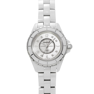 シャネル J12 29MM H2570 ホワイトシェル/ダイヤモンド レディース 時計 【中古】【wristwatch】