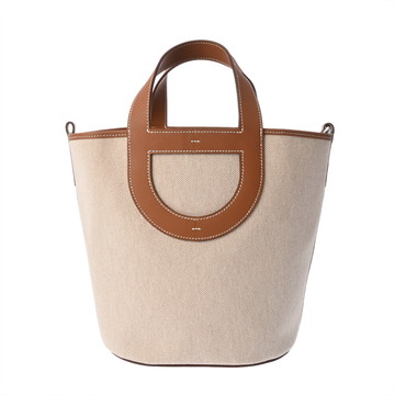 エルメス インザループ 23 エクリュ/ゴールド トワルアッシュ/ヴォースイフト レディース バッグ 【中古】【bag】