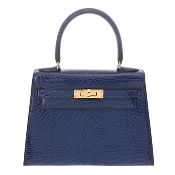 エルメス ミニケリー2 2WAY ブルーロイ リザード レディース バッグ 【中古】【bag】