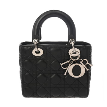 ディオール LADY DIOR My ABCDior スモールバッグ  カナージュ ブラック M05380CAL ラムスキン レディース バッグ 【中古】【bag】