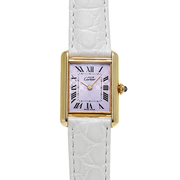 カルティエ マストタンク SM W1017554 パープル レディース 時計 【中古】【wristwatch】