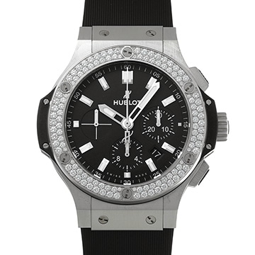 ウブロ ビッグバン スチール ダイヤモンド 301.SX.1170.RX.1104 ブラック メンズ 時計 【中古】【wristwatch】