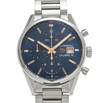 タグ ホイヤー カレラ キャリバー16 クロノグラフ CBK2115.BA0715 ブルー メンズ 時計 【中古】【wristwatch】