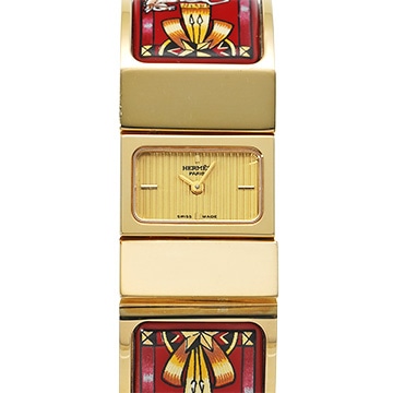 エルメス ロケ L01.201 シャンパン レディース 時計 【中古】【wristwatch】