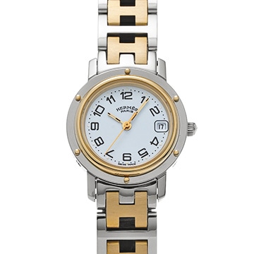 エルメス クリッパー CL4.220 アイボリー レディース 時計 【中古】【wristwatch】