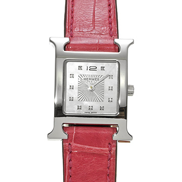 エルメス Hウォッチ HH1.210 ホワイトシェル/ダイヤモンド レディース 時計 【中古】【wristwatch】