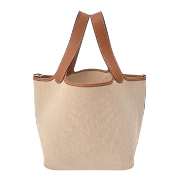 エルメス ピコタン ロック MM エクリュ/ゴールド トワルアッシュ/ヴォースイフト レディース バッグ 【中古】【bag】