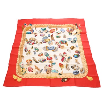 エルメス カレ 90 COUVEE D HERMES マルチカラー シルク100％ レディース 【中古】【other】