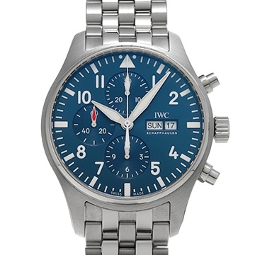IWC パイロットウォッチ クロノグラフ プティ・プランス IW377717 ブルー メンズ 時計 【中古】【wristwatch】