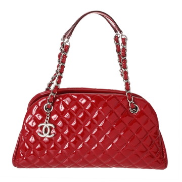 シャネル マドモアゼル ボーリングバッグ レッド A49854 パテントカーフスキン レディース バッグ 【中古】【bag】