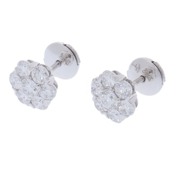 ヴァン クリーフ&アーペル フルーレット ピアス ラージ シルバー VCARA48300 K18ホワイトゴールド WG レディース ジュエリー 【中古】【jewelry】