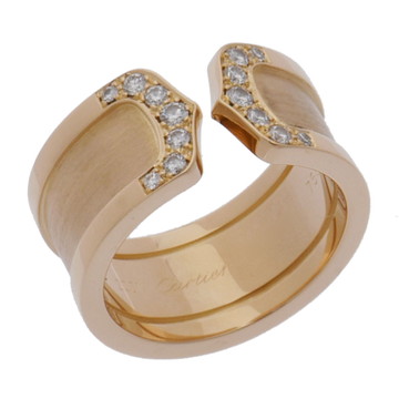 カルティエ C2リング ワイド #54 ゴールド K18イエローゴールド YG レディース ジュエリー 【中古】【jewelry】