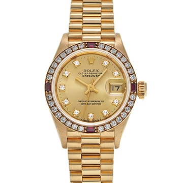ロレックス デイトジャスト 69068G シャンパン/ダイヤモンド レディース 時計 【中古】【wristwatch】