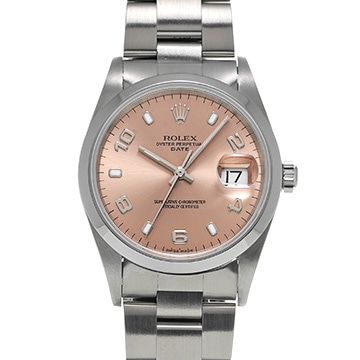 ロレックス オイスターパーペチュアル デイト 15200 ピンク メンズ 時計 【中古】【wristwatch】