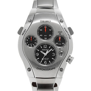 セイコー スポーチュラ キネティック クロノ 3rd 限定1000本 SBCG001 ブラック メンズ 時計 【中古】【wristwatch】