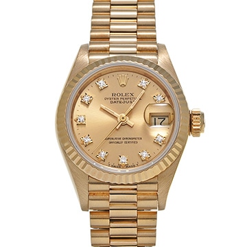 ロレックス デイトジャスト 69178G シャンパン/ダイヤモンド レディース 時計 【中古】【wristwatch】