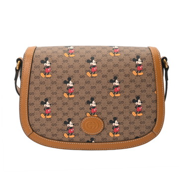 グッチ ミニGGスプリーム GUCCI×Disney ベージュ/エボニー/キャメル 602694  ミニGGスプリームキャンバス/レザー レディース バッグ 【中古】【bag】