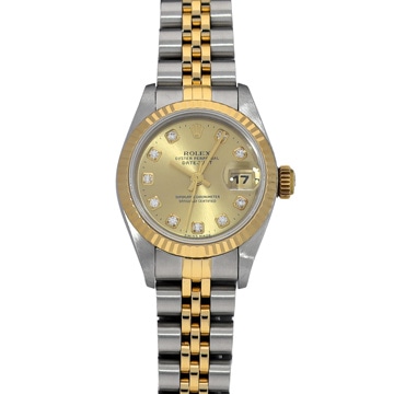 ロレックス デイトジャスト 69173G シャンパン/ダイヤモンド レディース 時計 【中古】【wristwatch】