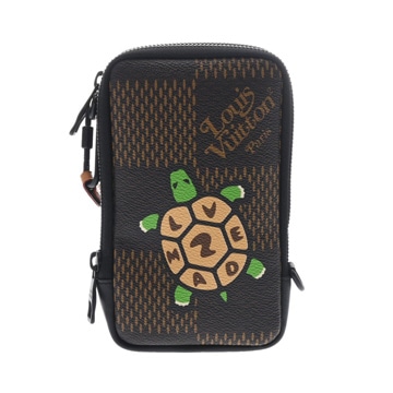 ルイ ヴィトン ダミエジャイアント ダブルフォンポーチ ブラウン N40377 ダミエキャンバス メンズ バッグ 【中古】【bag】