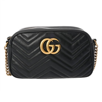 グッチ GGマーモント スモール カメラバッグ ブラック 447632 000926 キルティング レザー  レディース バッグ 【中古】【bag】