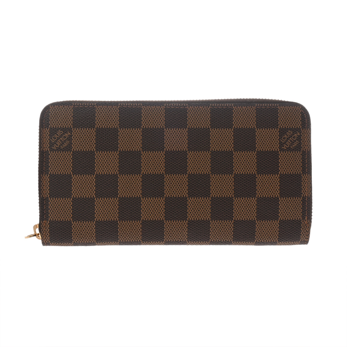 ルイ ヴィトン ダミエ ジッピーウォレット ブラウン N41661 ダミエキャンバス ユニセックス 財布 【中古】【purse】
