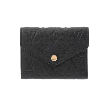 ルイ ヴィトン モノグラムアンプラント ポルトフォイユ ヴィクトリーヌ ノワール M64060 レザー ユニセックス 財布 【中古】【purse】