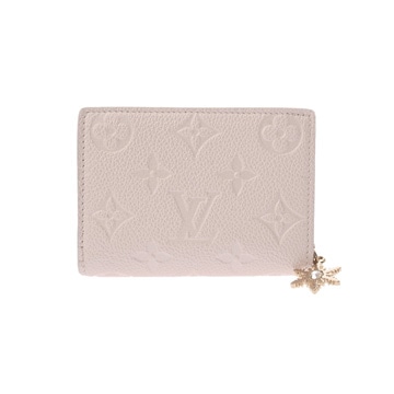 ルイ ヴィトン モノグラムアンプラント ポルトフォイユ クレア 日本限定 スノーウィパール M27072 レザー レディース 財布 【中古】【purse】