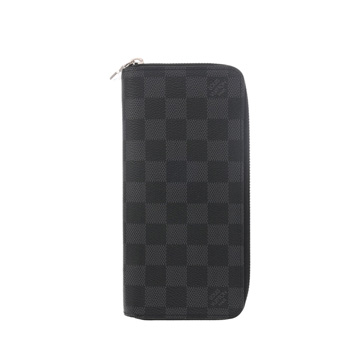 ルイ ヴィトン ダミエ グラフィット ジッピーウォレット ヴェルティカル ブラック N63095 ダミエキャンバス メンズ 財布 【中古】【purse】
