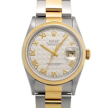 ロレックス デイトジャスト 16203 アイボリーピラミッド メンズ 時計 【中古】【wristwatch】