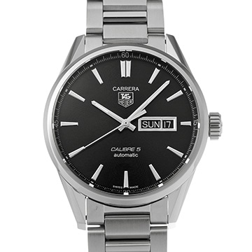タグ ホイヤー カレラ キャリバー5 デイデイト WAR201A.BA0723 ブラック メンズ 時計 【中古】【wristwatch】