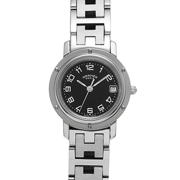 エルメス クリッパー CL4.210 ブラック レディース 時計 【中古】【wristwatch】