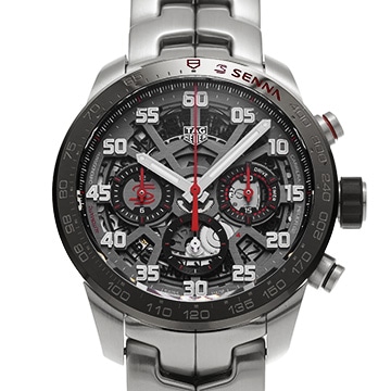 タグ ホイヤー カレラ キャリバーホイヤー02 クロノグラフ アイルトン・セナ CBG2013.BA0657 グレー メンズ 時計 【中古】【wristwatch】