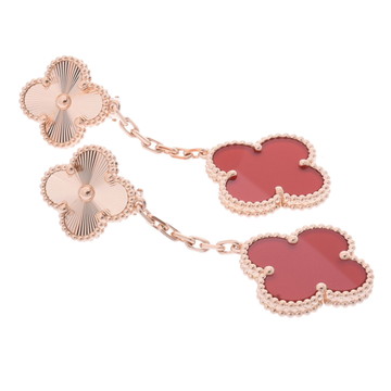 ヴァン クリーフ&アーペル マジックアルハンブラ ピアス ギヨシェ 2モチーフ ゴールド K18ピンクゴールド PG レディース ジュエリー 【中古】【jewelry】