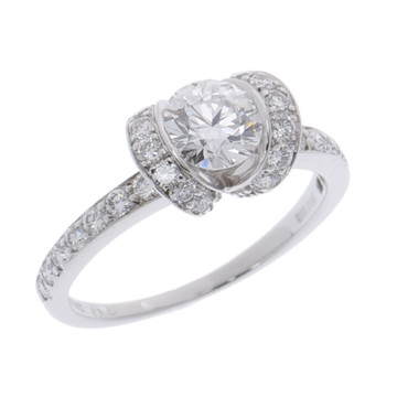 ティファニー リボンソリティアリング PLAT刻印 シルバー プラチナ レディース ジュエリー 【中古】【jewelry】