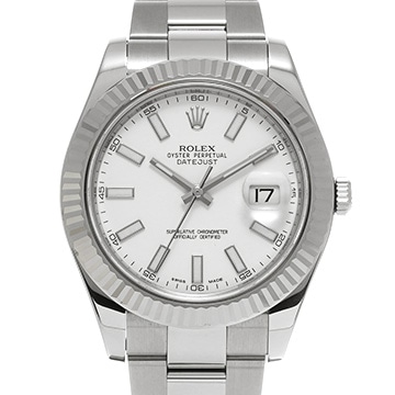 ロレックス デイトジャスト II 116334 ホワイト メンズ 時計 【中古】【wristwatch】