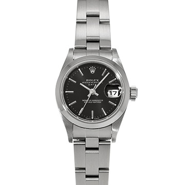 ロレックス オイスターパーペチュアル デイト 79160 ブラック レディース 時計 【中古】【wristwatch】