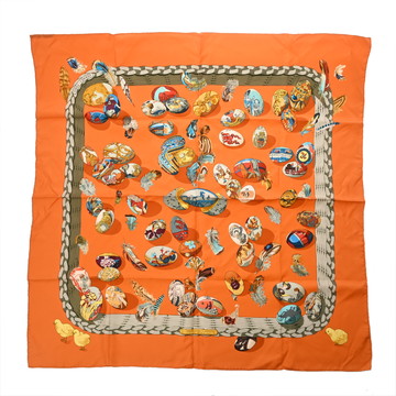 エルメス カレ90 COUVEE D HERMES マルチカラー シルク100％ レディース 【中古】【other】