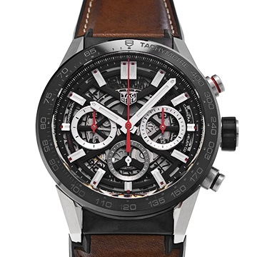 タグ ホイヤー カレラ キャリバーホイヤー02 クロノグラフ CBG2010.FT6143 ブラック メンズ 時計 【中古】【wristwatch】