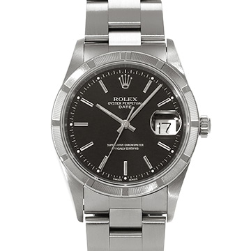 ロレックス オイスターパーペチュアル デイト 15210 ブラック メンズ 時計 【中古】【wristwatch】