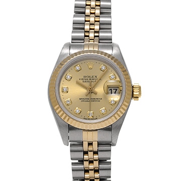 ロレックス デイトジャスト 69173G シャンパン/ダイヤモンド レディース 時計 【中古】【wristwatch】